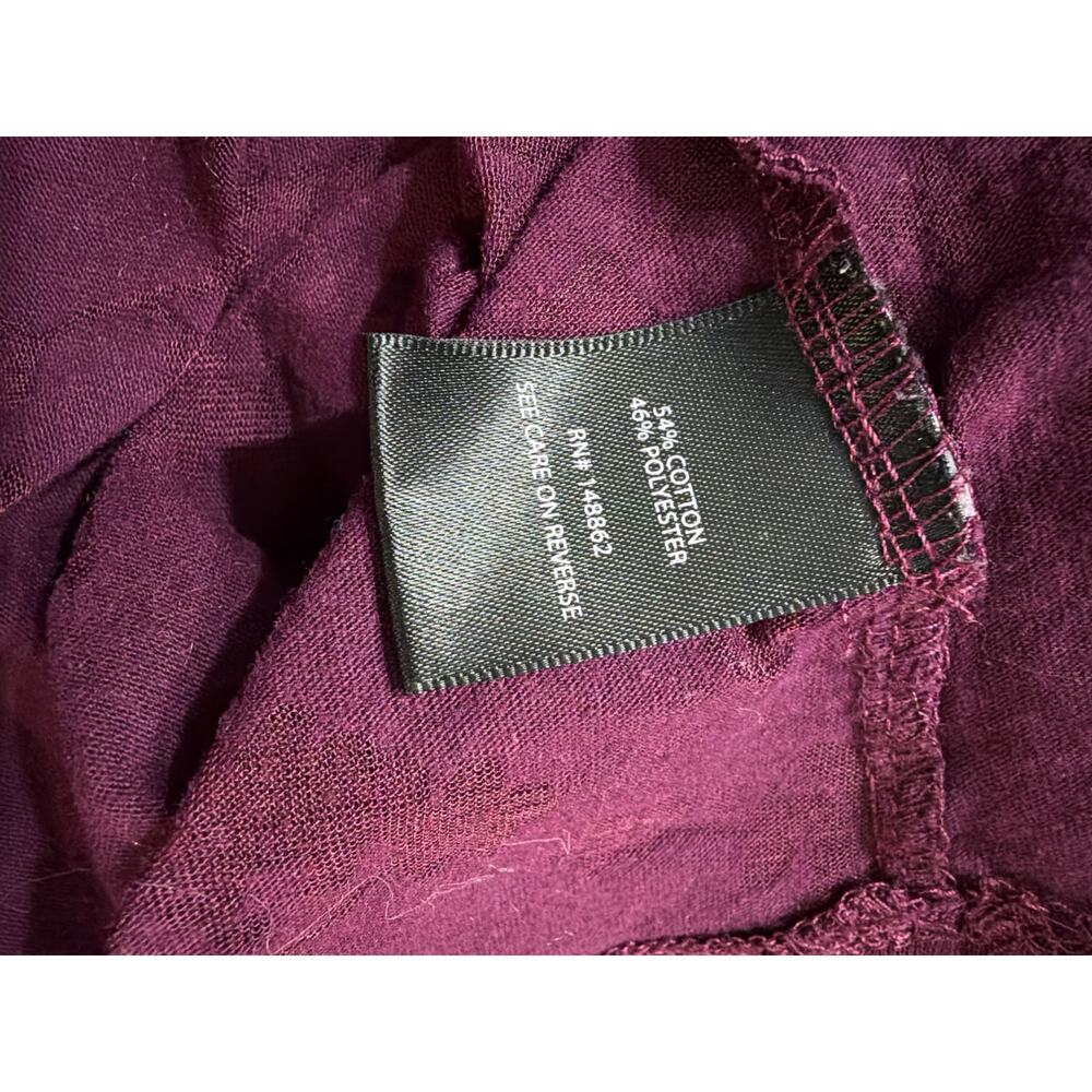 Torrid Women's Plus Size Maroon Purple Sheer Floral T-Shirt Size 3 3X - Picture 4 of 5